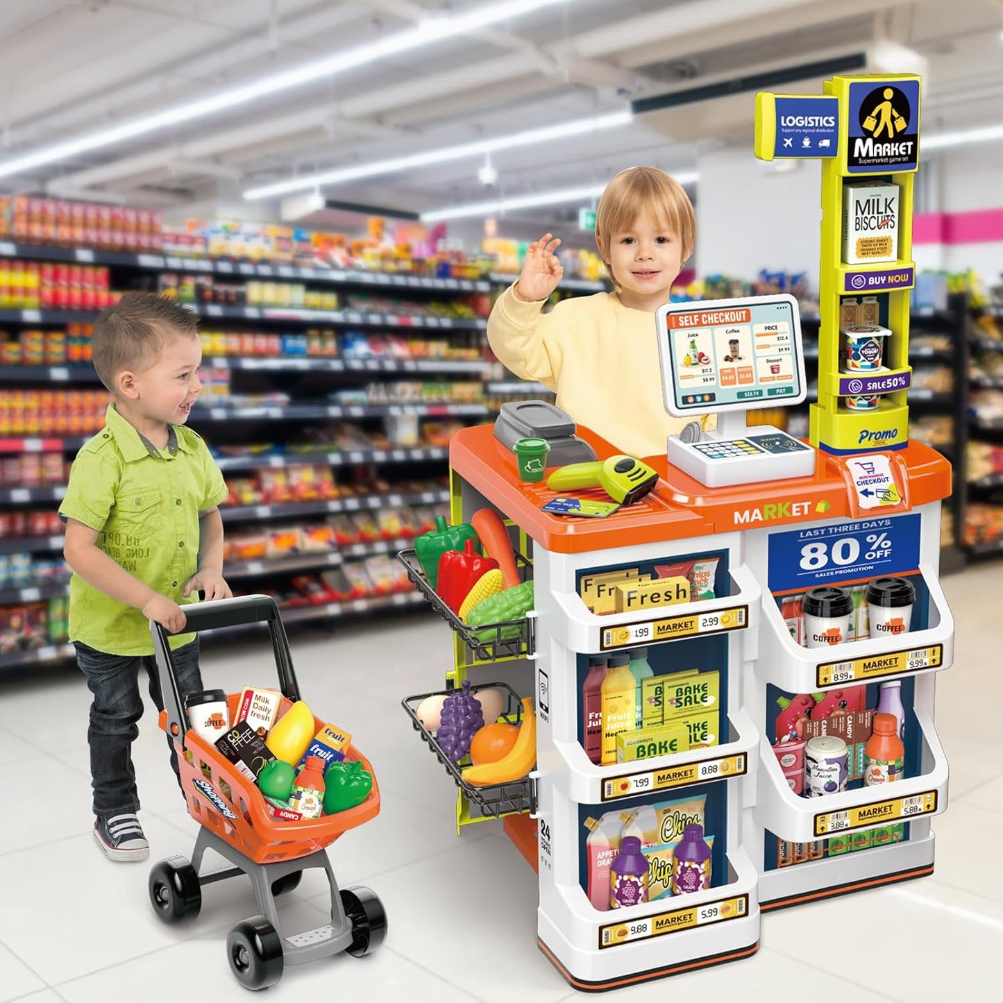 Supermarket & Cash Register Playset