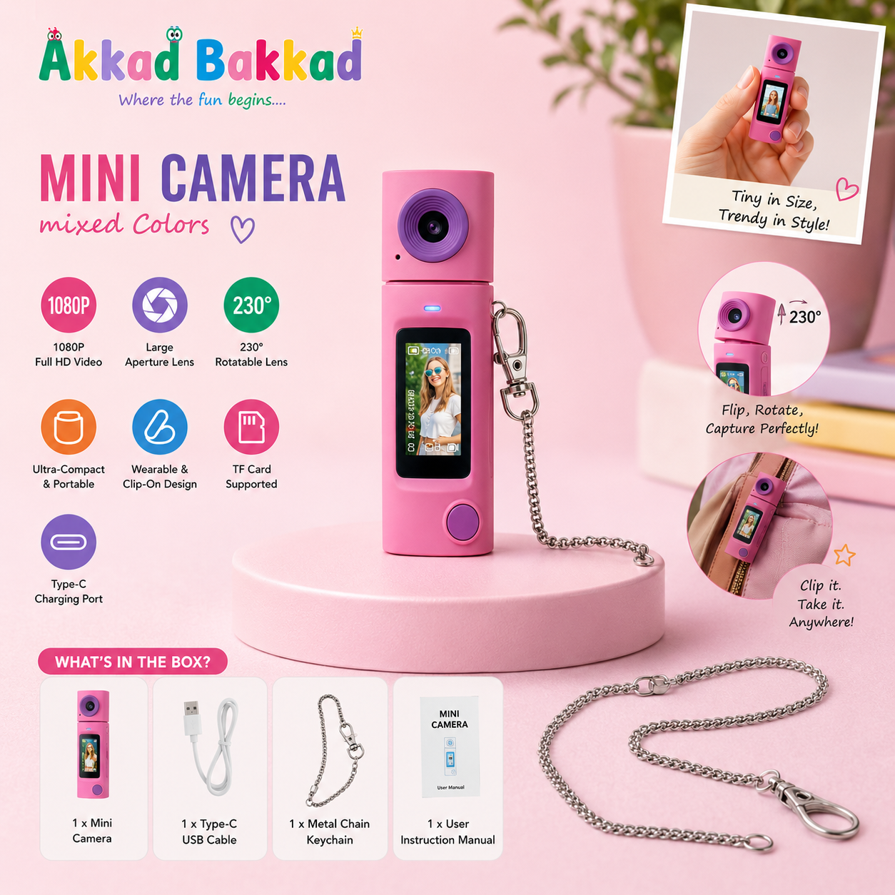 Mini Digital Camera (Mixed Colors Edition)