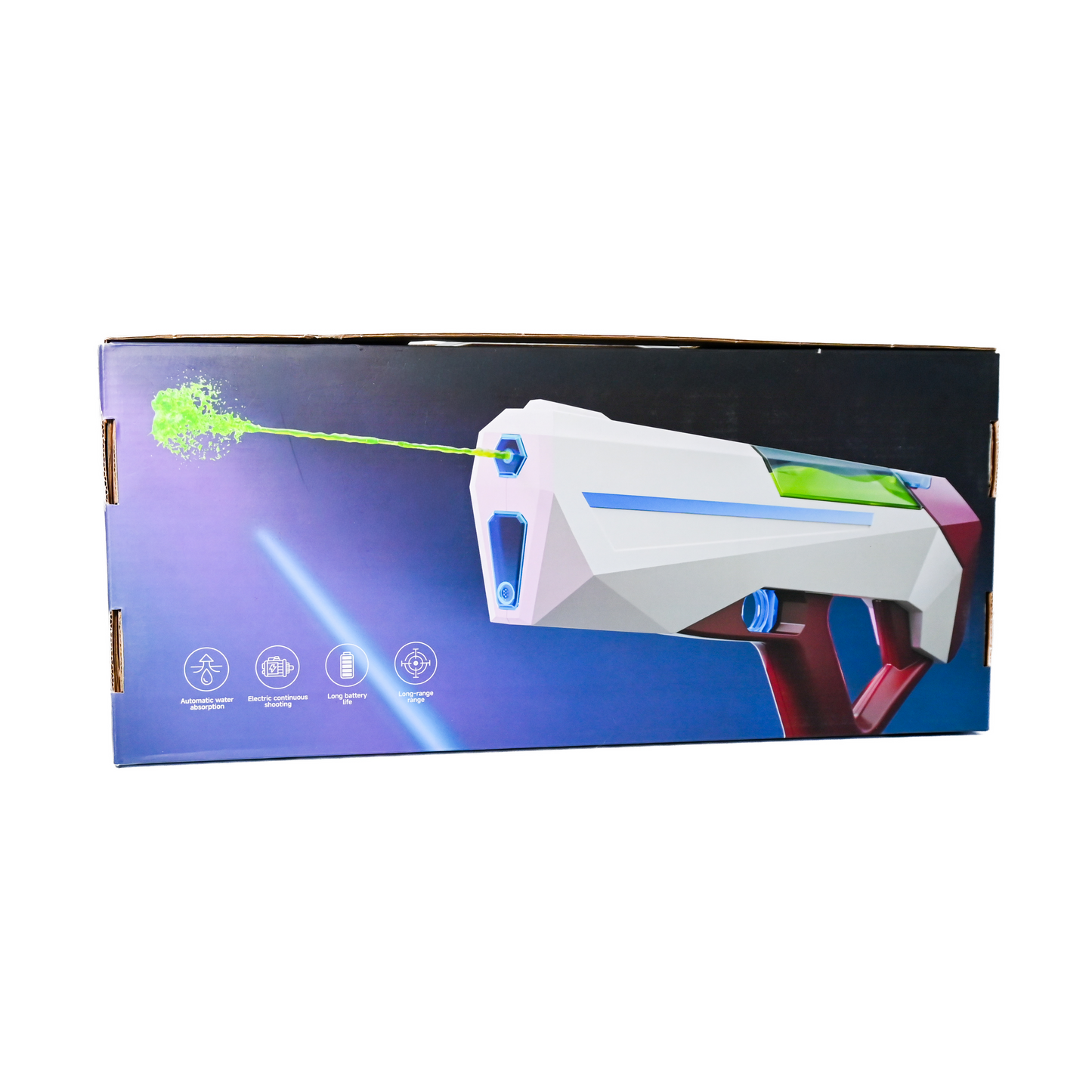 Cyberpunk Electric Water Gun – Auto-Suction Reload, Continuous Firing &amp; Long-Range Water Blaster