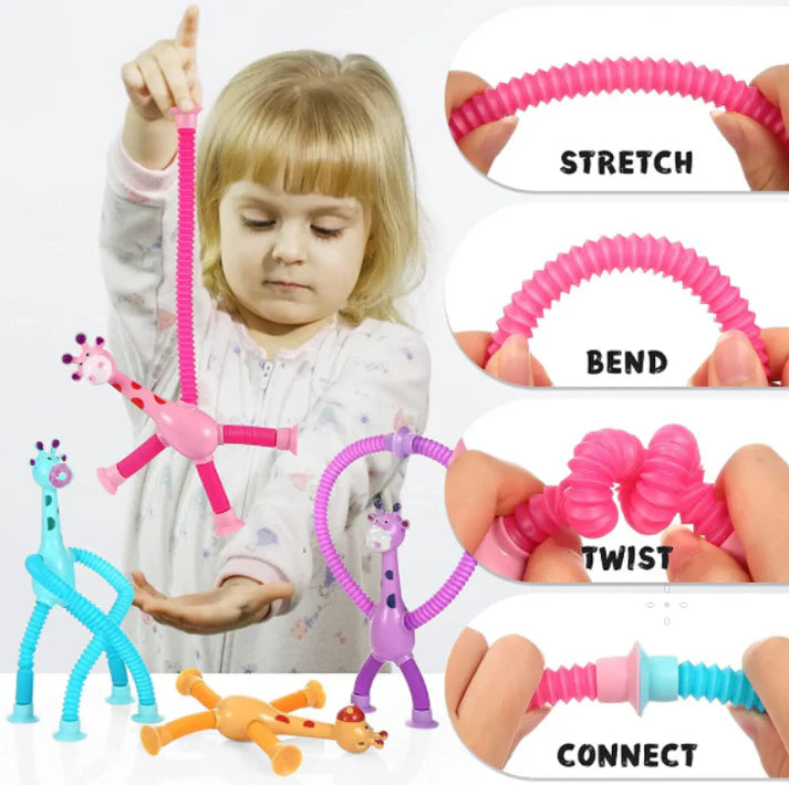 Giraffe Pop Tubes (Set Of 4)