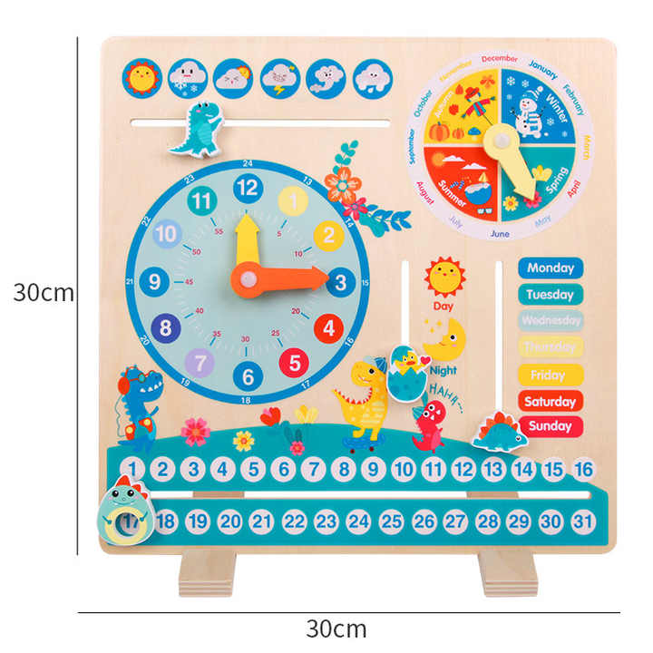 Wooden Dinosaur Calendar Board