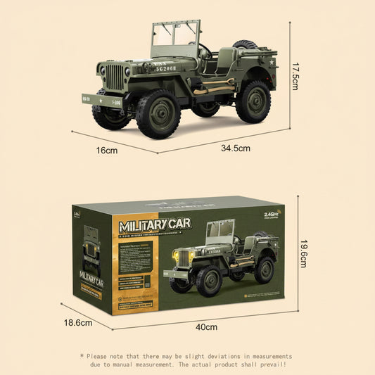 1/10 Scale Military RC Car – 2.4GHz Radio Control | Metal Chassis Off-Road Vehicle