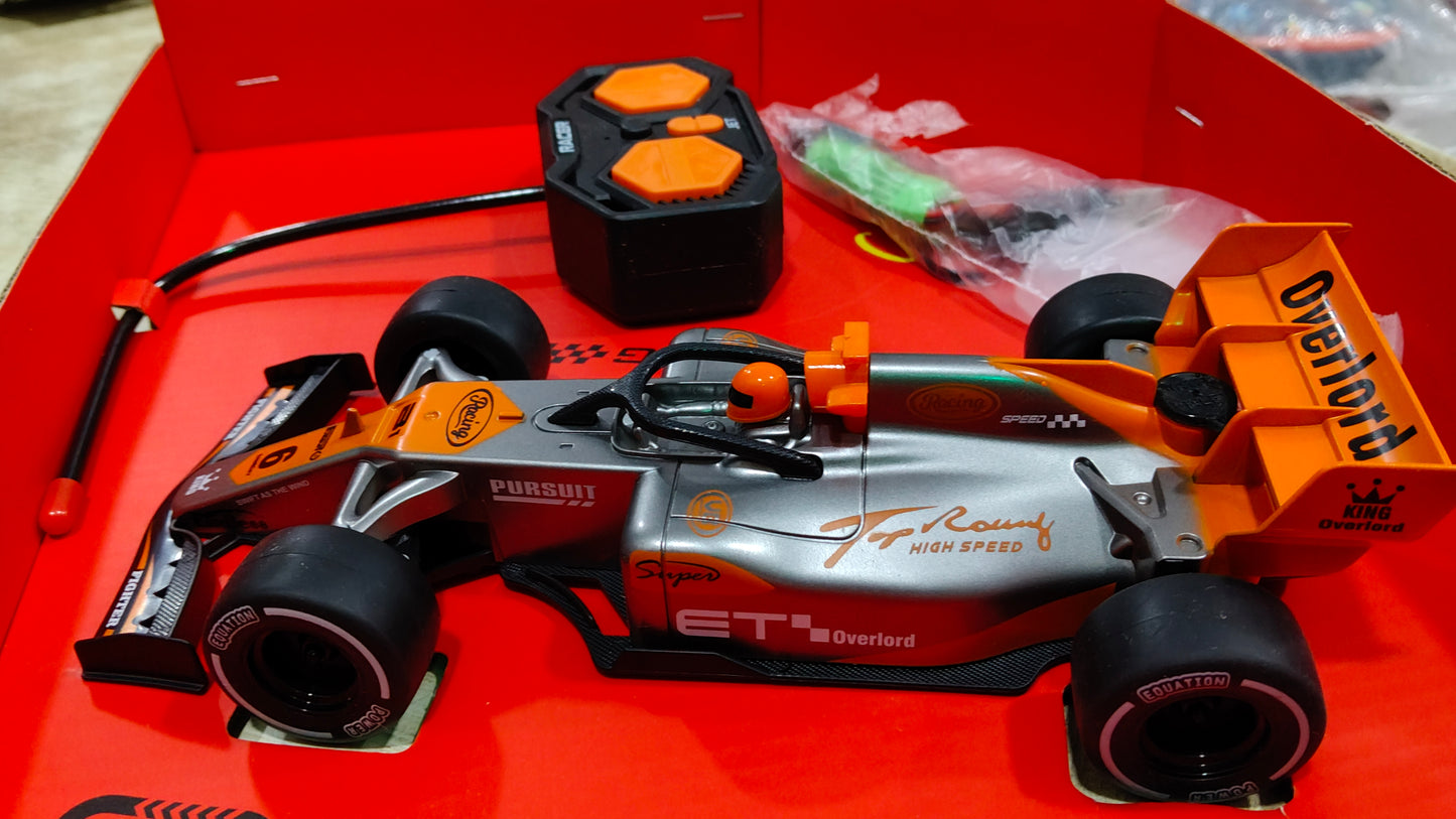 Remote Control Formula 1 Racing Car | 1:18 Scale | Drift Spray Function | LED Lights | Easy Drive | Red | Ages 6+