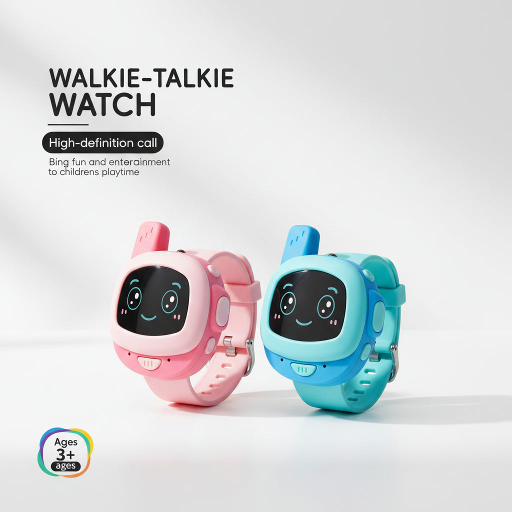 Kids Walkie Talkie Watch – 2 in 1 Set with Voice Intercom & Call Feature (Pink & Blue)