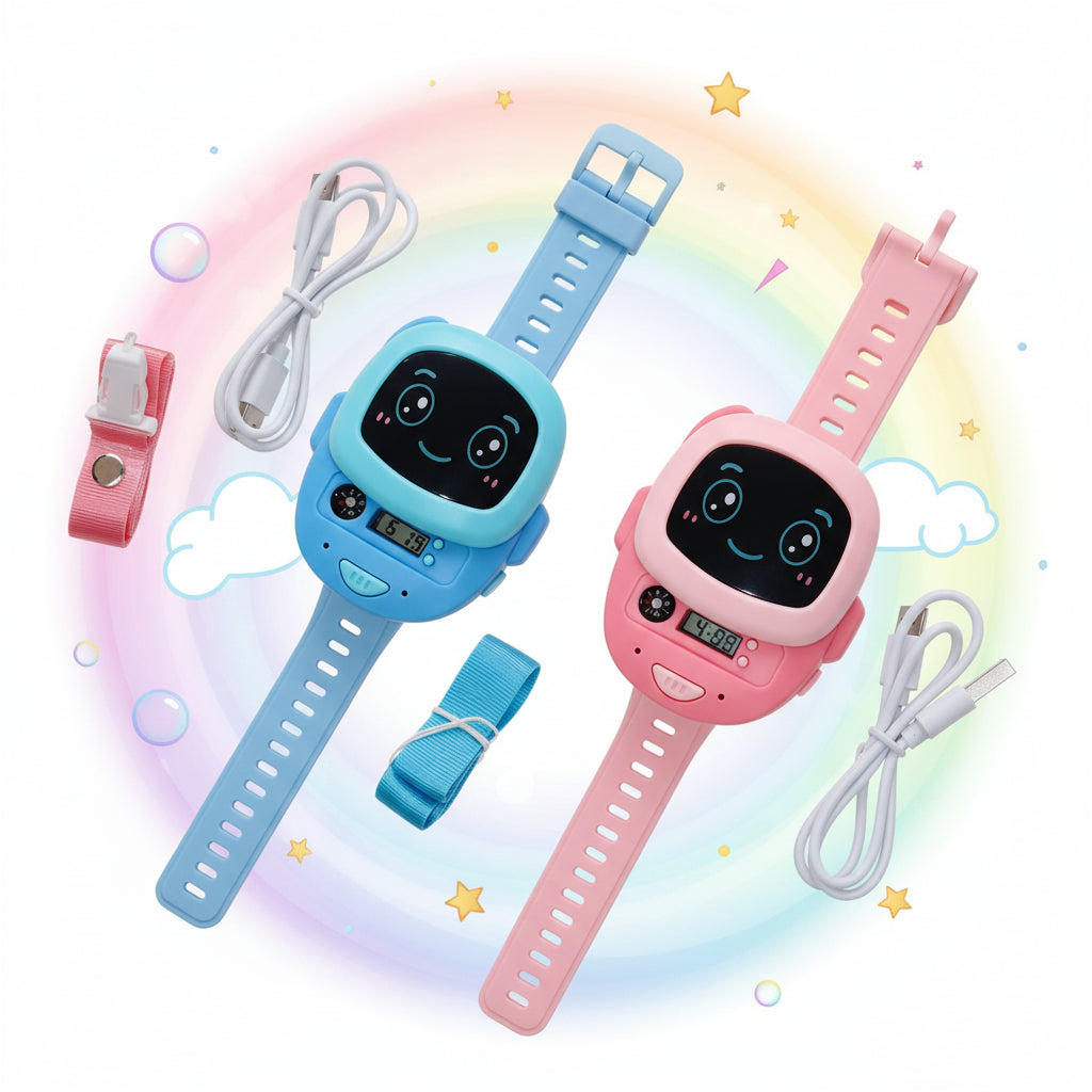 Kids Walkie Talkie Watch – 2 in 1 Set with Voice Intercom & Call Feature (Pink & Blue)