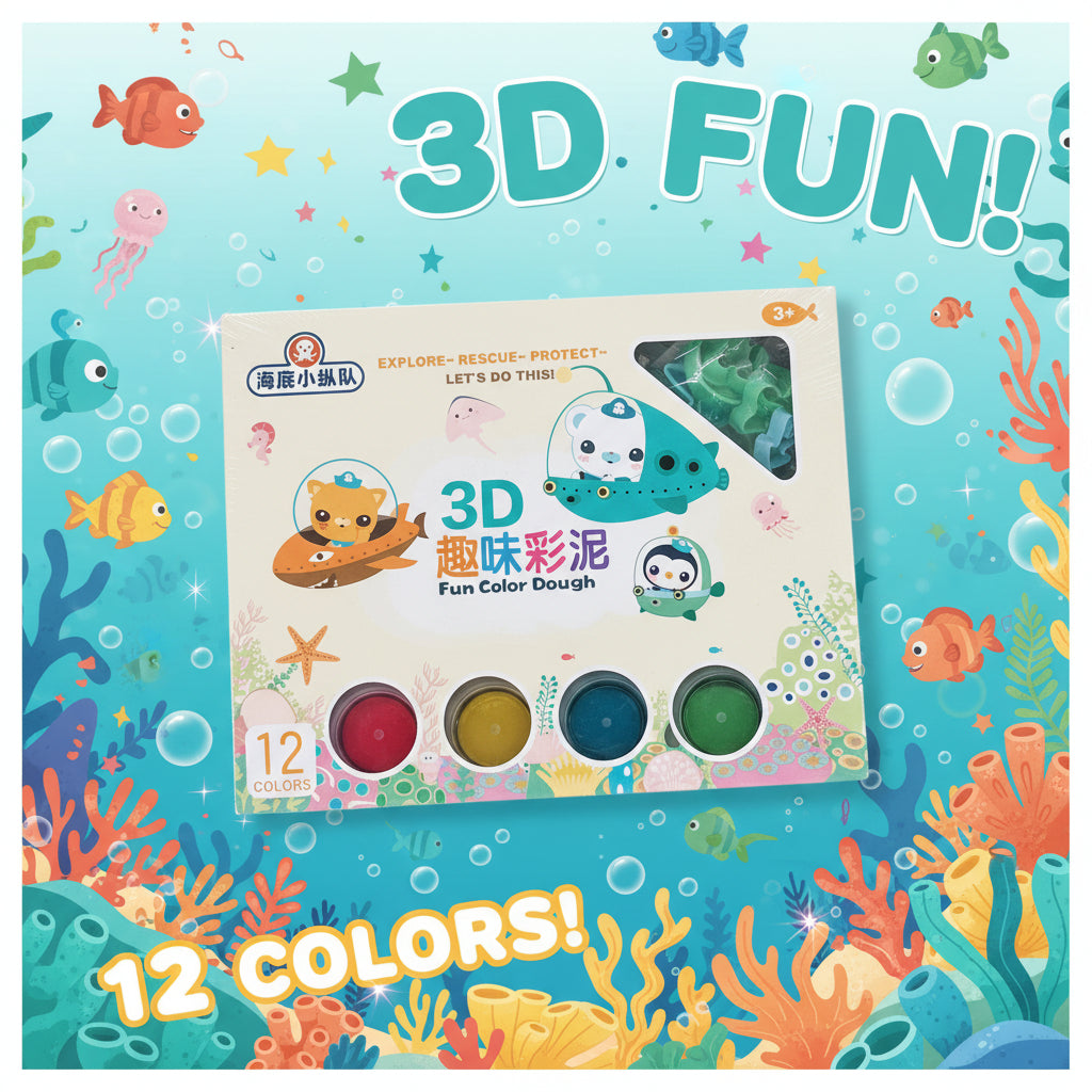 Octonauts 3D Fun Color Dough Set – 12 Colors Clay Kit for Kids