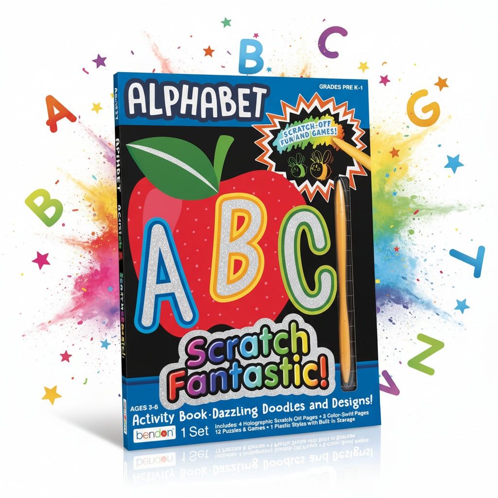 Alphabet Scratch Fantastic Activity Book – Scratch-Off Learning Set for Kids