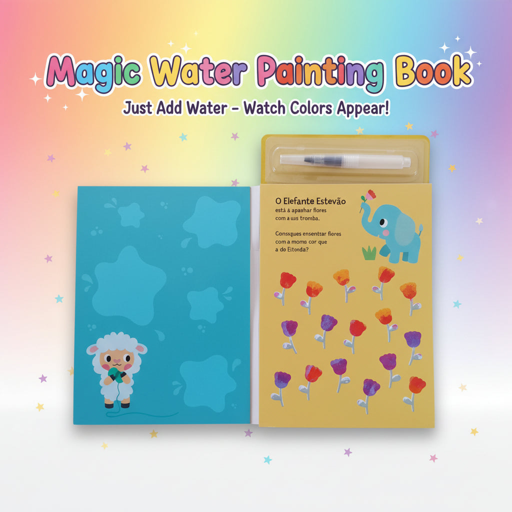 Paint with Water Activity Book – Reusable Magic Water Painting Set for Kids