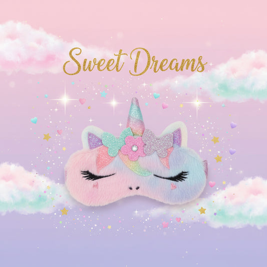 Unicorn Sleep Eye Mask – Fluffy Plush Eye Mask for Kids
