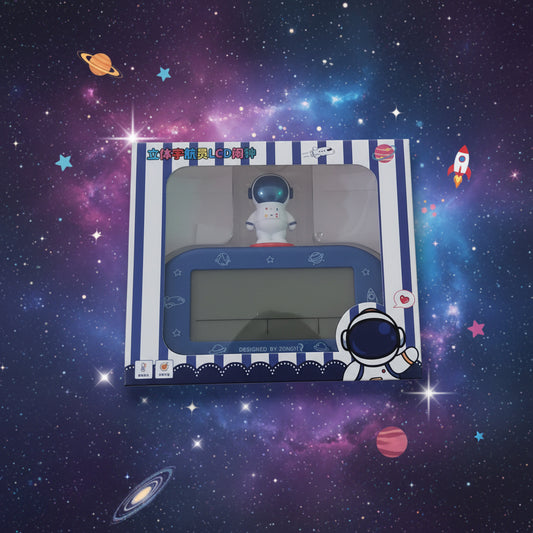 3D Astronaut LCD Alarm Clock – Space Theme Digital Desk Clock for Kids