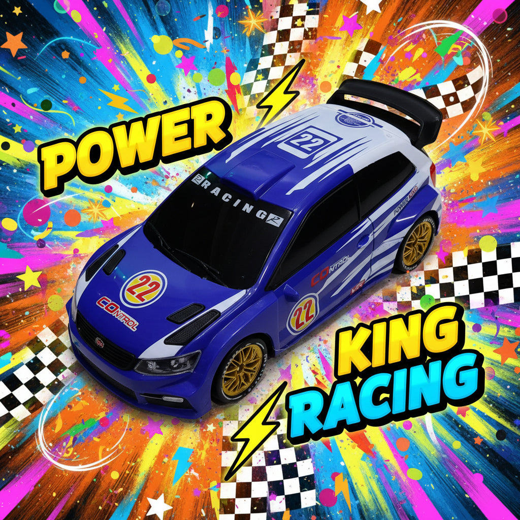 4WD RC Drift Rally Car – German-Style Racing Remote Control Car with Extra Wheels & Cones