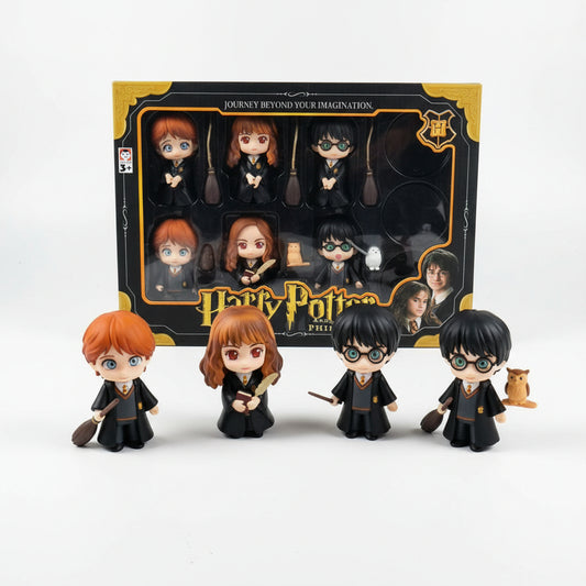 Harry Potter Chibi Figure Set – 6 Mini Wizard Collectible Figures with Accessories