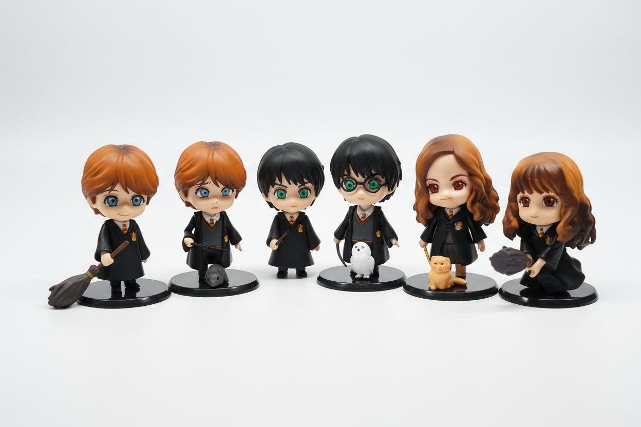 Harry Potter Chibi Figure Set – 6 Mini Wizard Collectible Figures with Accessories