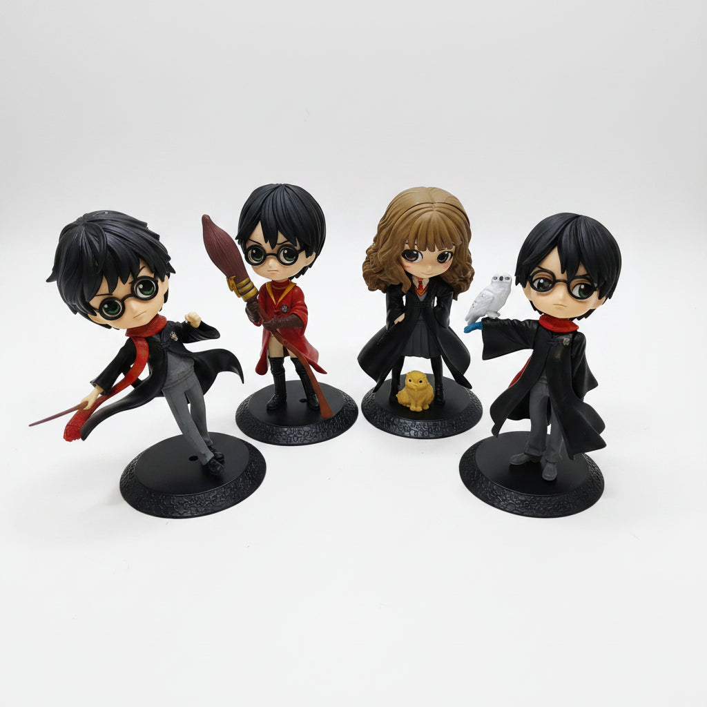 Harry Potter Wizarding World Figure Set – 4 Collectible Wizard Figures with Magical Accessories