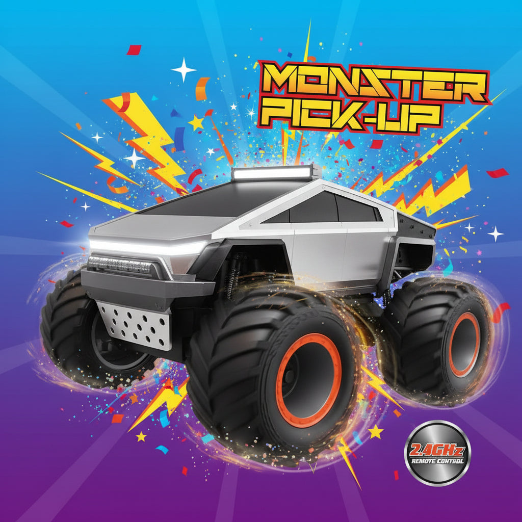2.4GHz Remote Control Monster Pickup Truck – Off-Road RC Car with LED Lights, Music & USB Rechargeable Battery