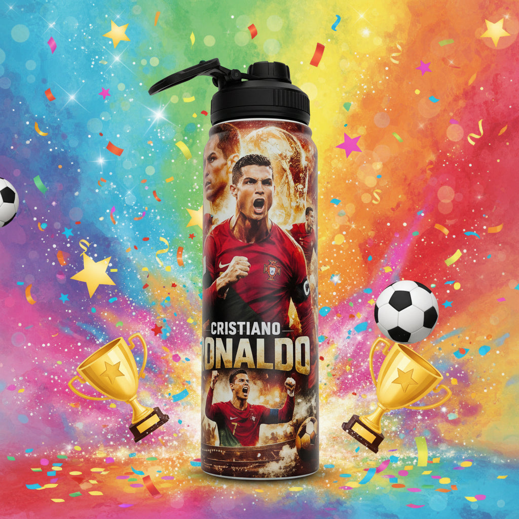800ml Cartoon Bottle Insulated Steel Water Bottle – 12 Hours Hot/Cold with Carry Handle (Multiple Designs)
