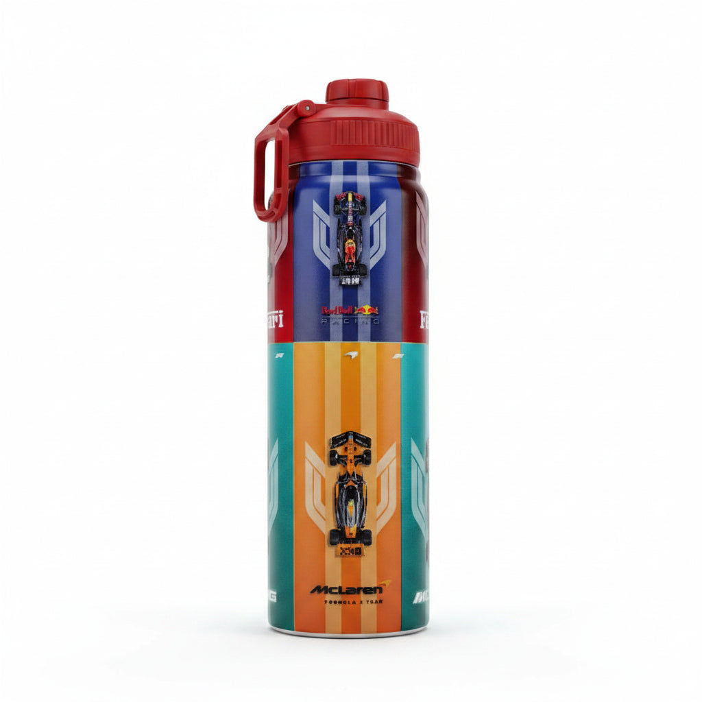 800ml Cartoon Bottle Insulated Steel Water Bottle – 12 Hours Hot/Cold with Carry Handle (Multiple Designs)