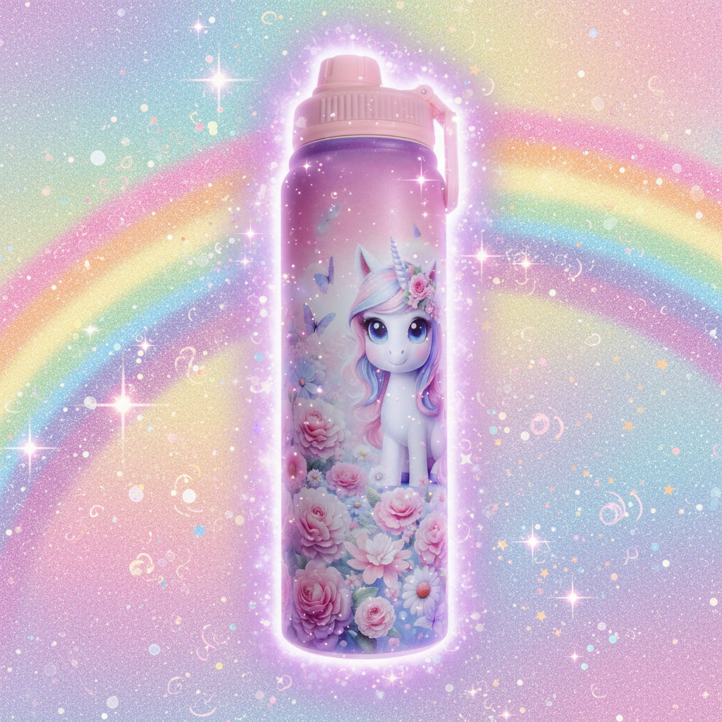 800ml Cartoon Bottle Insulated Steel Water Bottle – 12 Hours Hot/Cold with Carry Handle (Multiple Designs)
