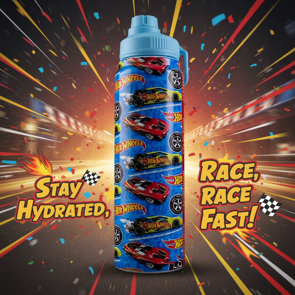 800ml Cartoon Bottle Insulated Steel Water Bottle – 12 Hours Hot/Cold with Carry Handle (Multiple Designs)
