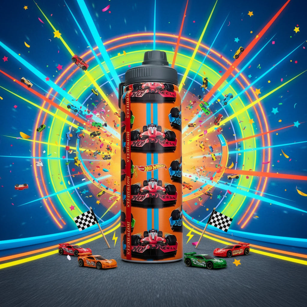 800ml Cartoon Bottle Insulated Steel Water Bottle – 12 Hours Hot/Cold with Carry Handle (Multiple Designs)