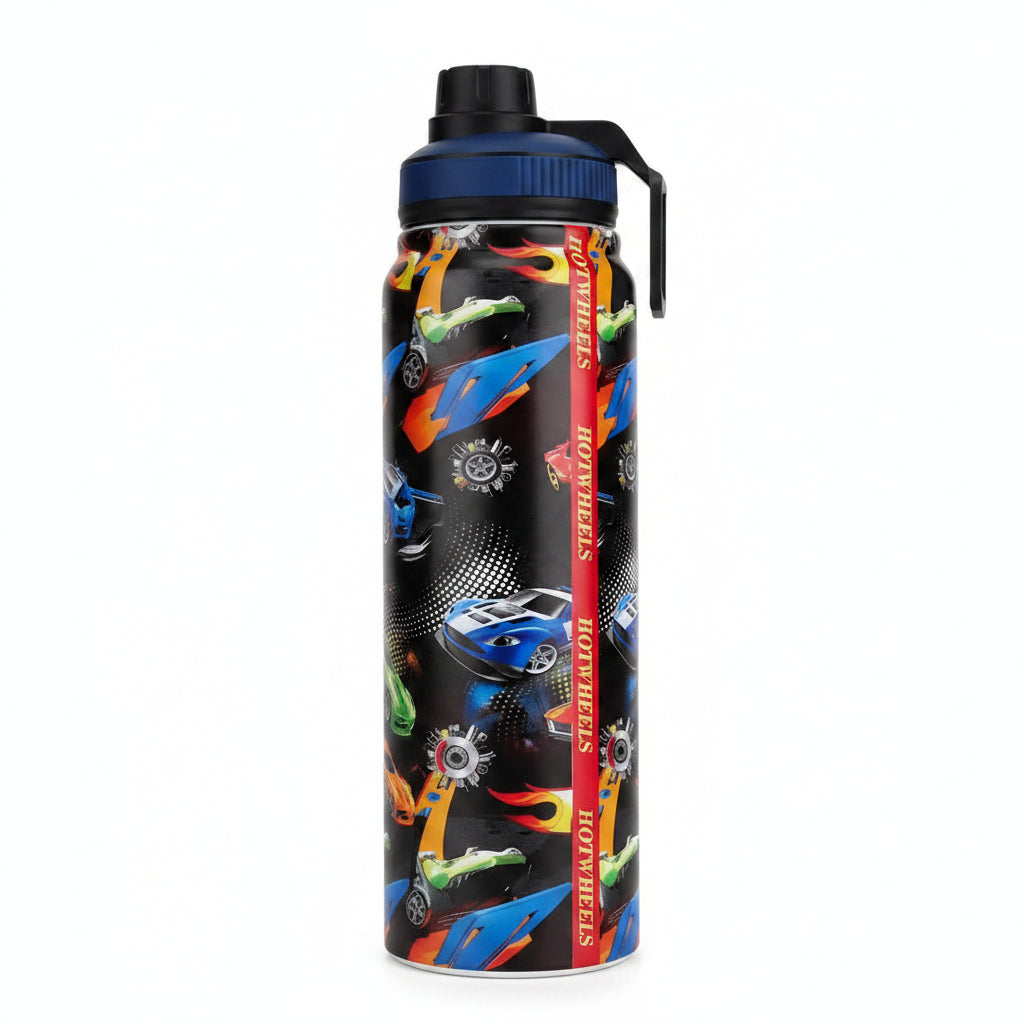 800ml Cartoon Bottle Insulated Steel Water Bottle – 12 Hours Hot/Cold with Carry Handle (Multiple Designs)