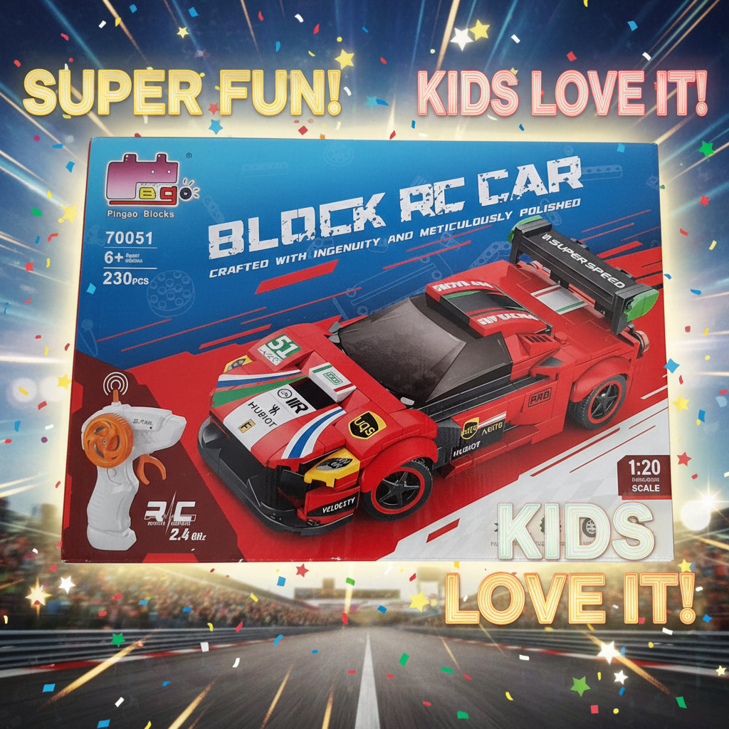 2.4GHz RC Building Block Sports Car – DIY Remote Control Racing Car Construction Set (1:20 Scale)