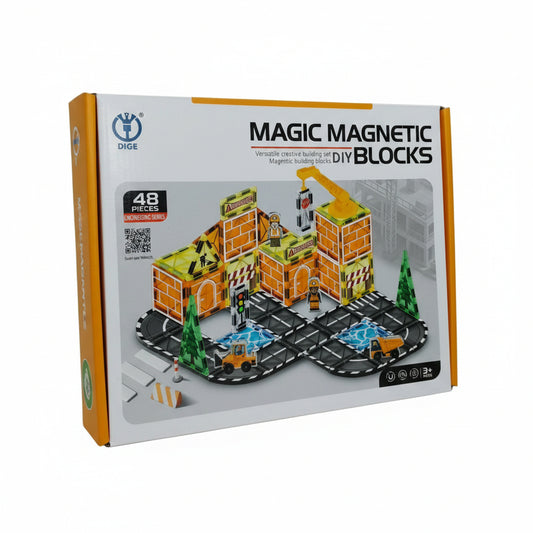 Magic Magnetic Building Blocks – 48-Piece Engineering Construction Set for Kids
