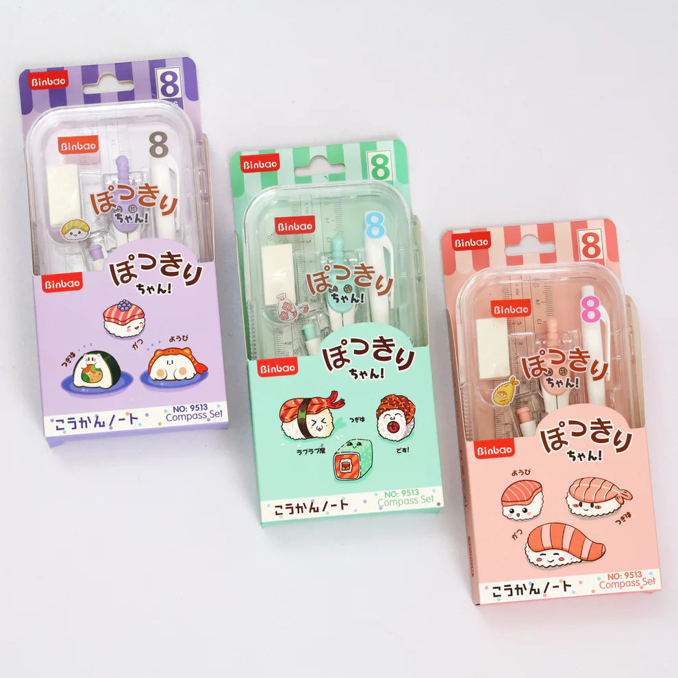 All-in-One Geometry Set with Pencil, Triangles & More