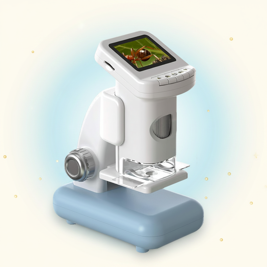 Kids' LCD Digital Scientific Microscope Kit — 120X-1200X Magnification, Portable & Rechargeable