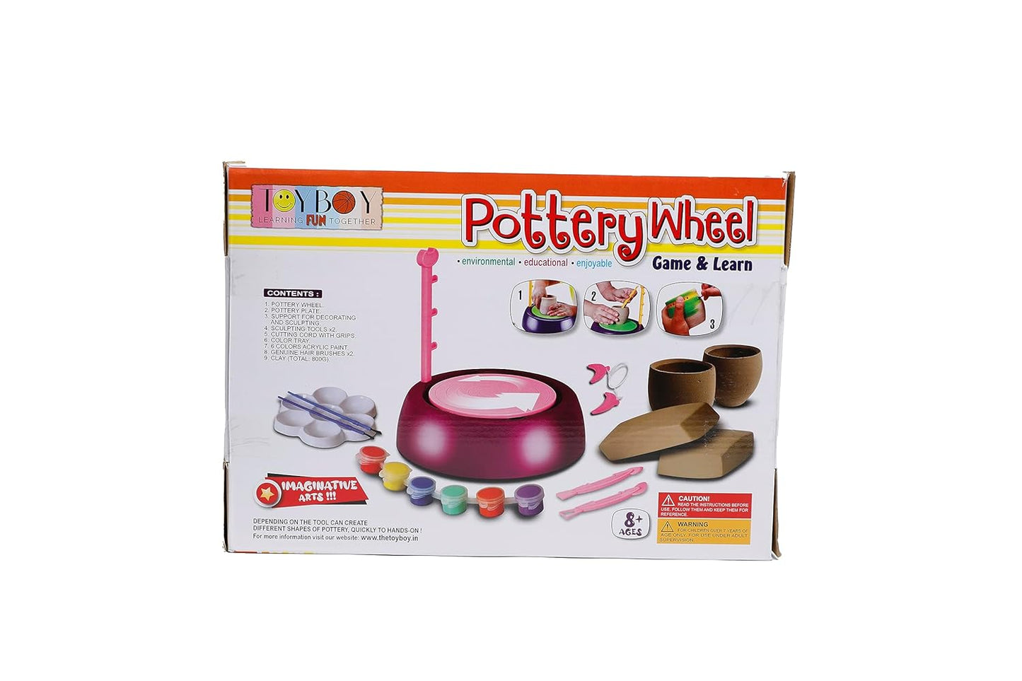 Kids Pottery Wheel Kit — Battery Operated with Modeling Clay, Sculpting Tools & Painting Set for Beginners