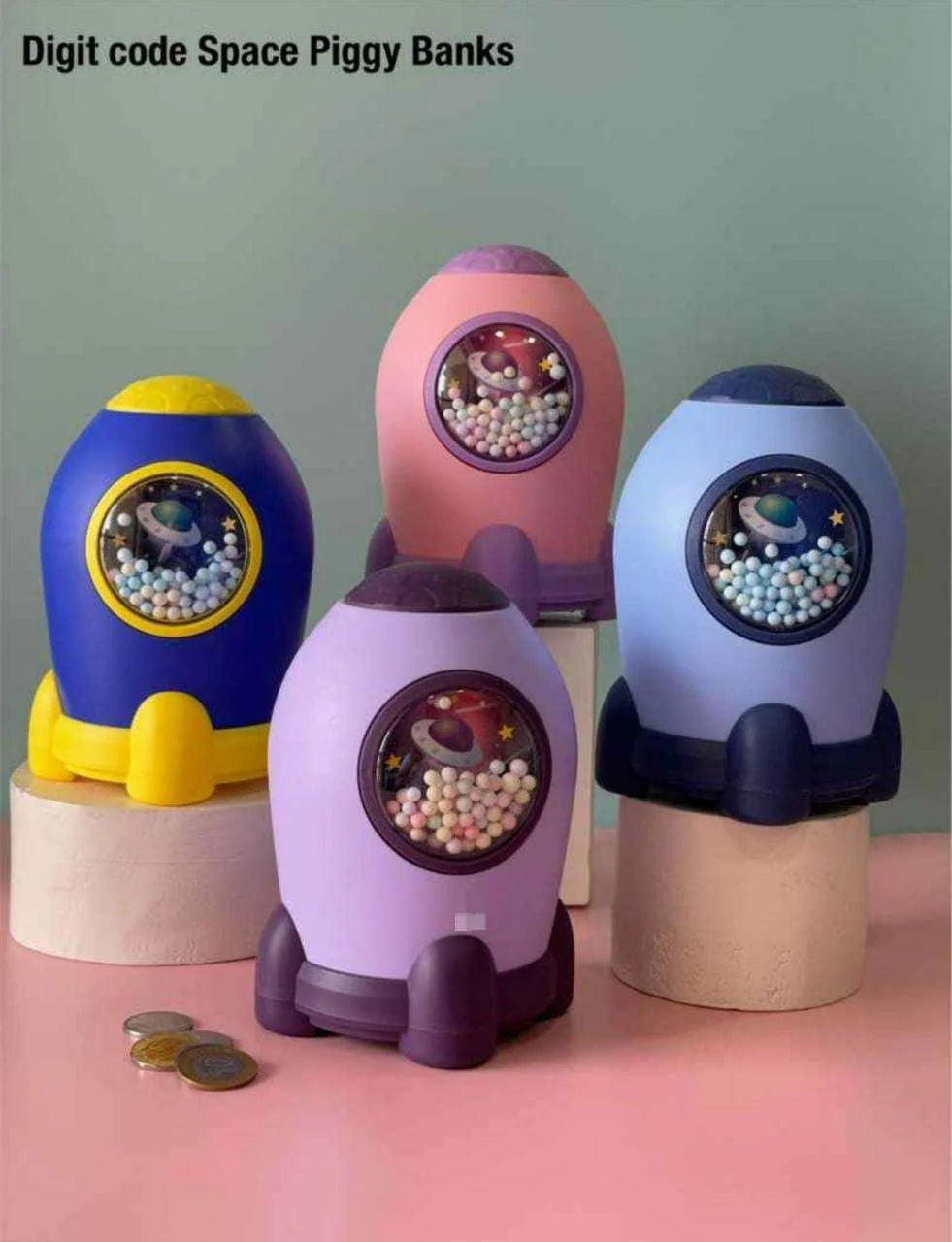 Rocket Piggy bank With Number Lock