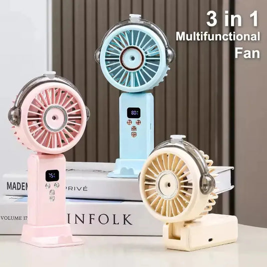 Portable Spray Fan with LED Light