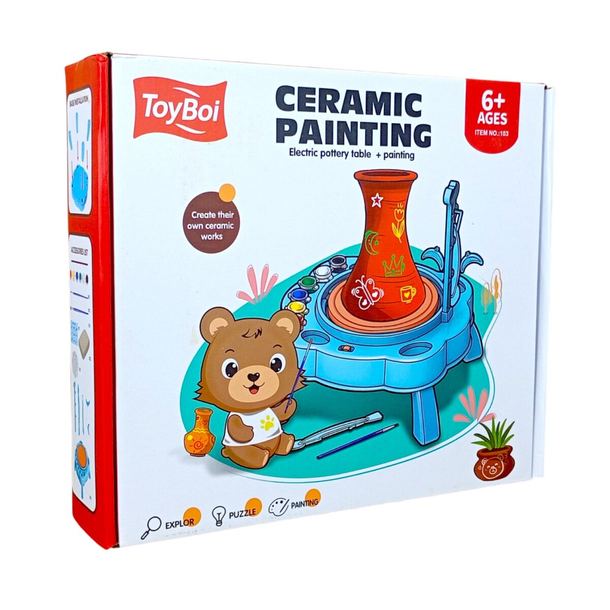 Ceramic Painting Pottery Kids Pottery Wheel Set with Clay, Tools and Paints