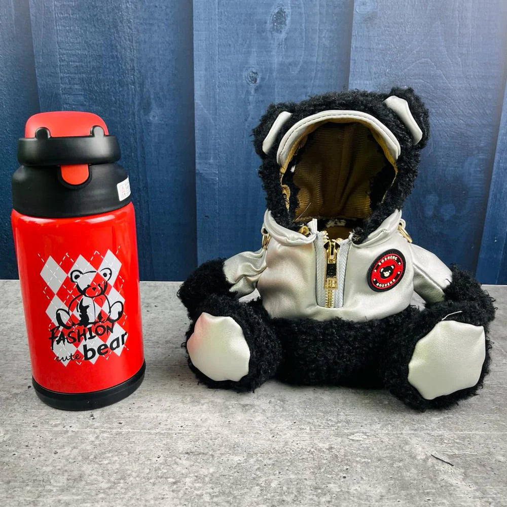 Bear Fur Cover Premium Quality Steel Insulated Bottle - Hot And Cold - 500ml