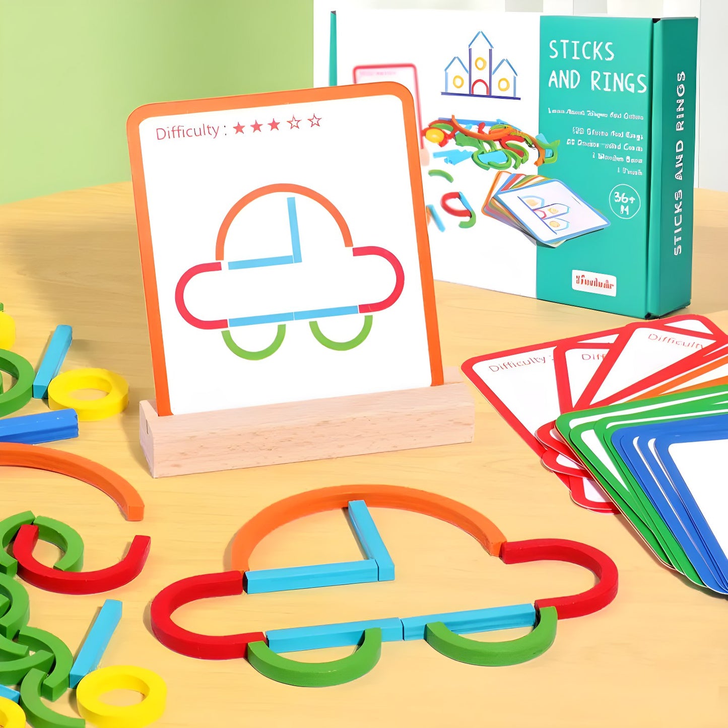 Wooden Sticks Logic Shapes Game