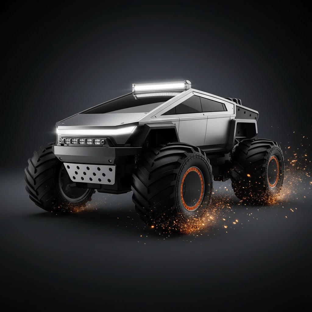 JRC 1:14 Q202 Alloy Cyber Truck RC Pickup – LED Off-Road Monster RC Car