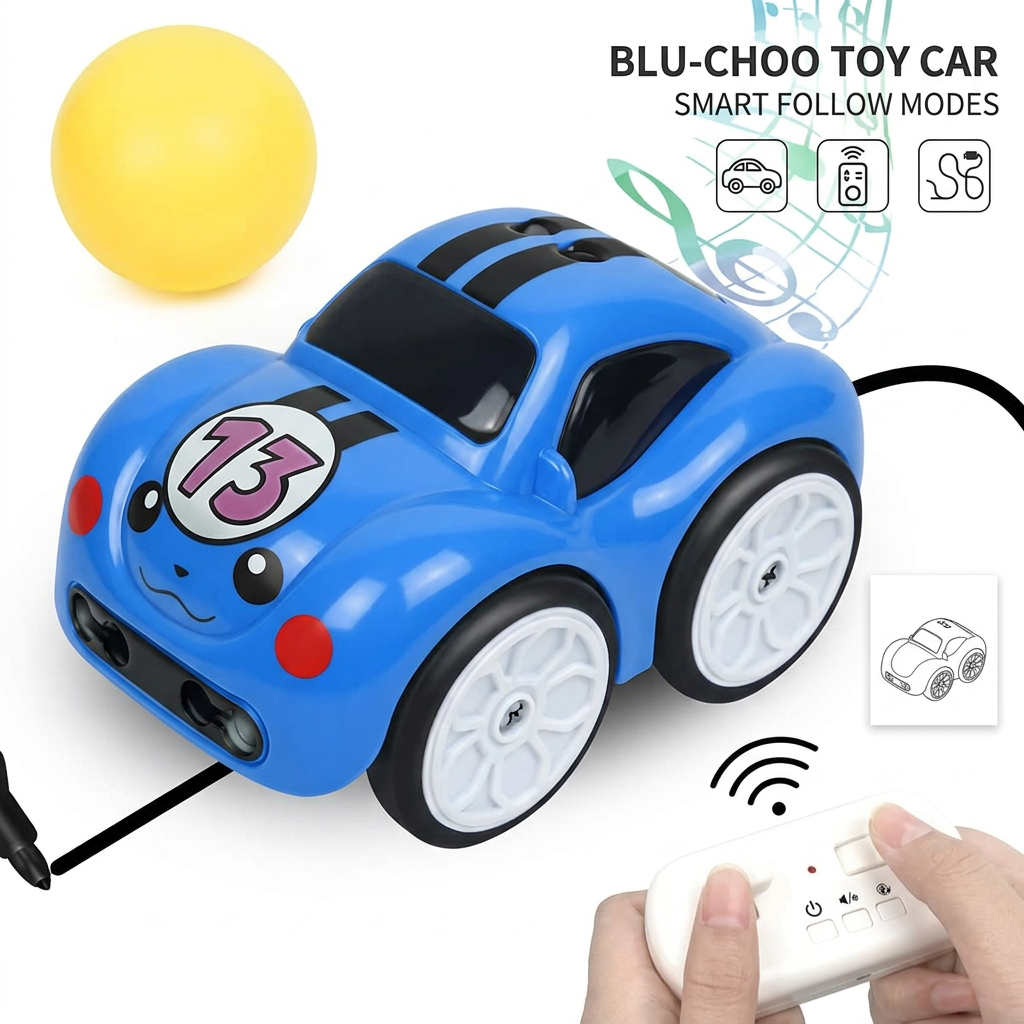 Magic Induction RC Intelligent Sensor Car – 2.4GHz Remote Control Mini Car with Smart Music & LED Lighting, Line Sensing Infrared Following Car