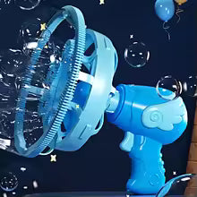 Bubble Machine Toy Double-layer Bubble Fan Bubble Gun with Bubble liquid Outdoor Interaction Party Toy Gift