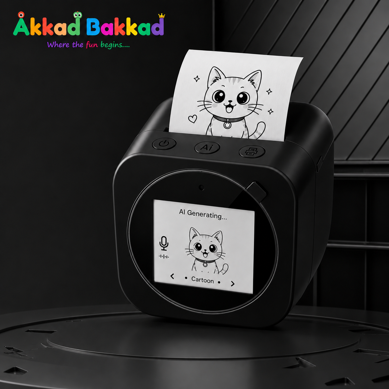 Mini AI Smart Printer – Speak, Create & Print!