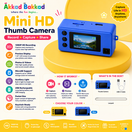 Mini HD Thumb Camera – Record, Capture, Share!