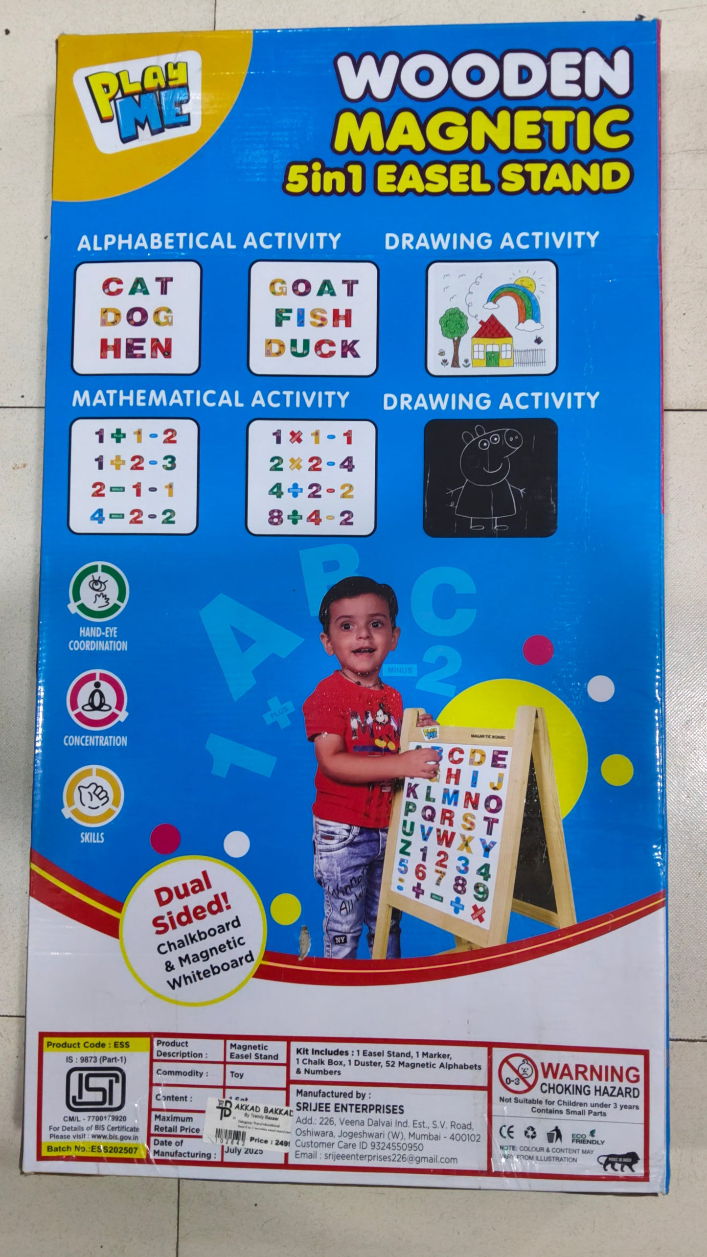 Wooden Magnetic 5in1 Easel Stand.