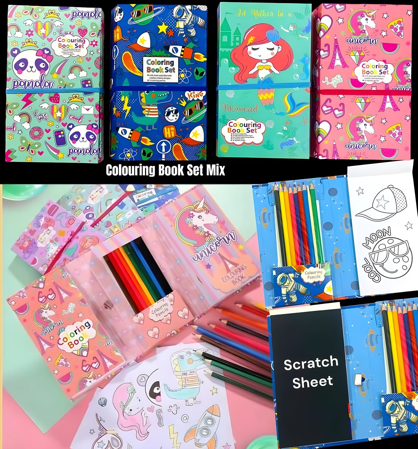 Foldable Colouring Books with Scratch Pads| Activity Book