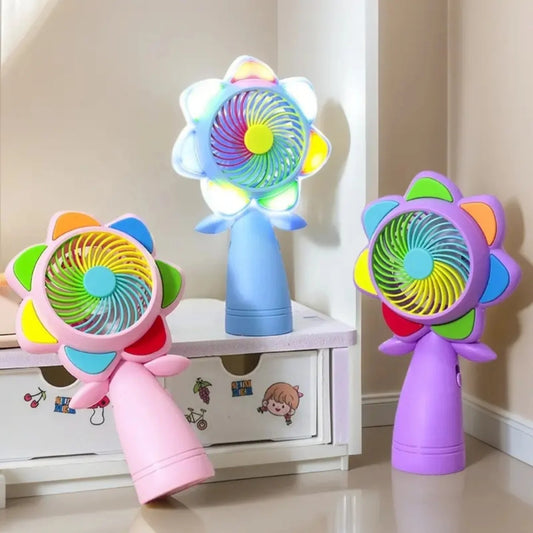 Flower Rechargeable Fan with Light