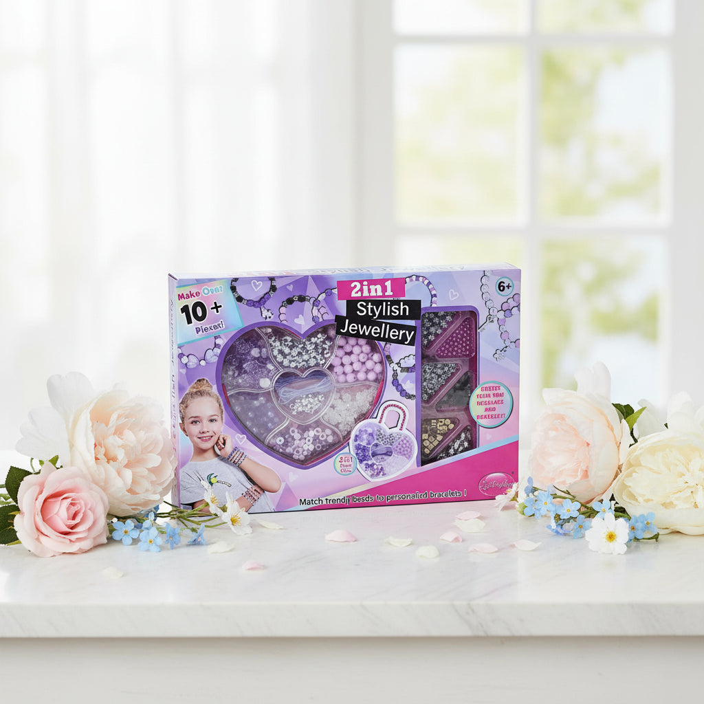 2-in-1 Stylish Jewellery Making Kit — DIY Beads Set for Kids